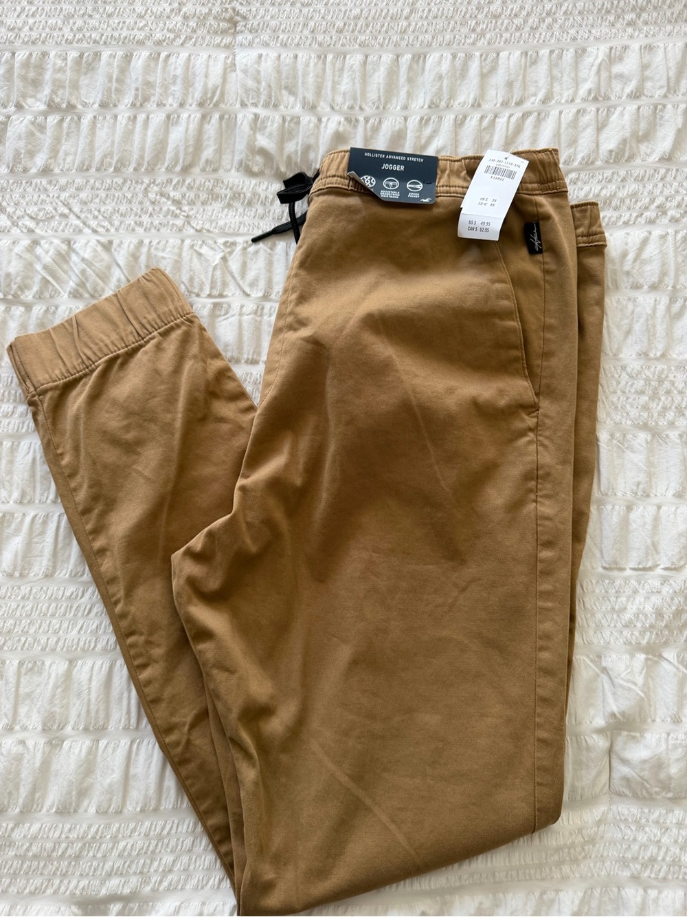 Hollister Men's Jogger Pants in Camel Brown Size XL Inseam 29”